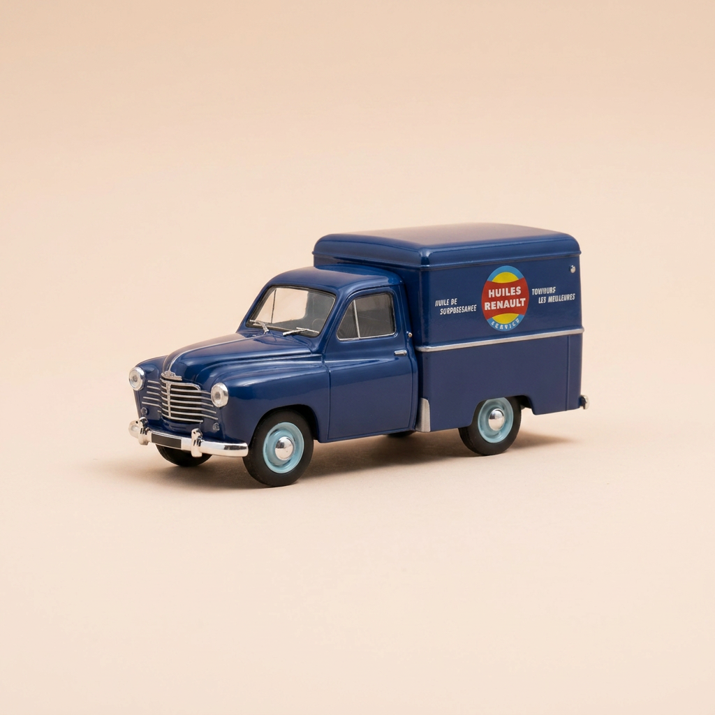 Voiture miniature - Renault Colorale 800 Kg fourgon bleu - Huiles RENAULT