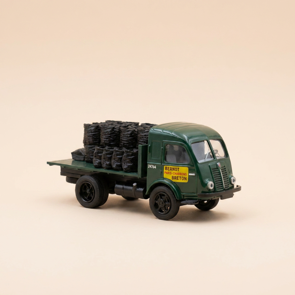 Camion Renault 2 tonnes plateau vert charbonnier