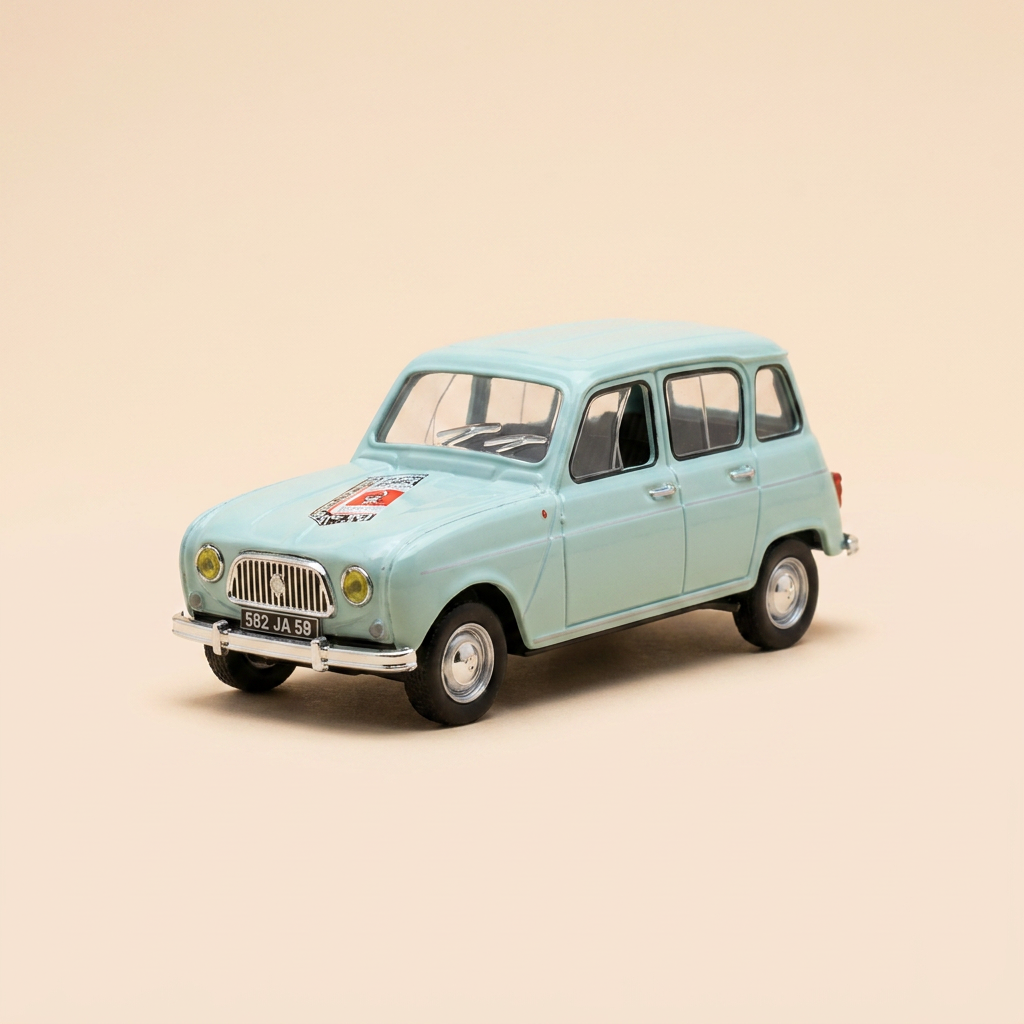 Renault 4L bleu pâle? - publicité pour la chicorée LEROUX
