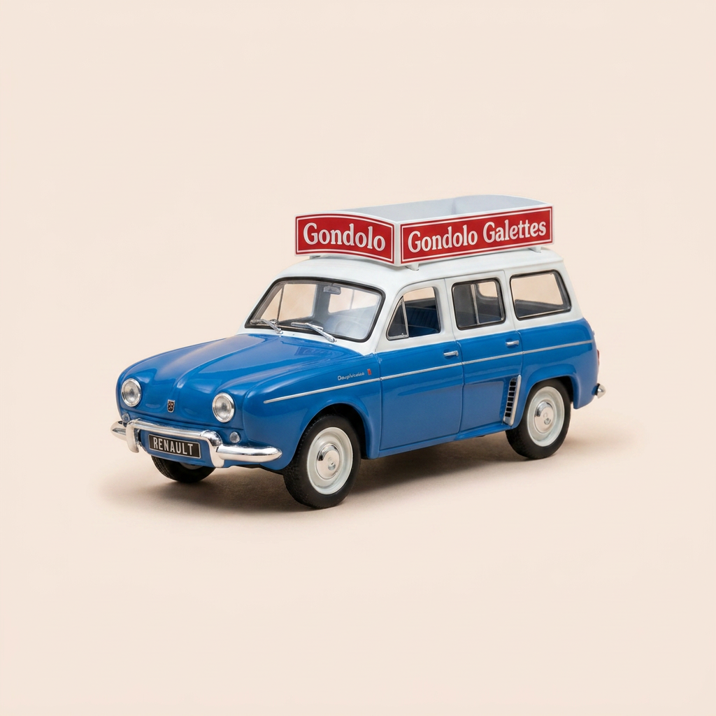 Renault Dauphinoise blu - Pubblicità sui dolci GONDOLO