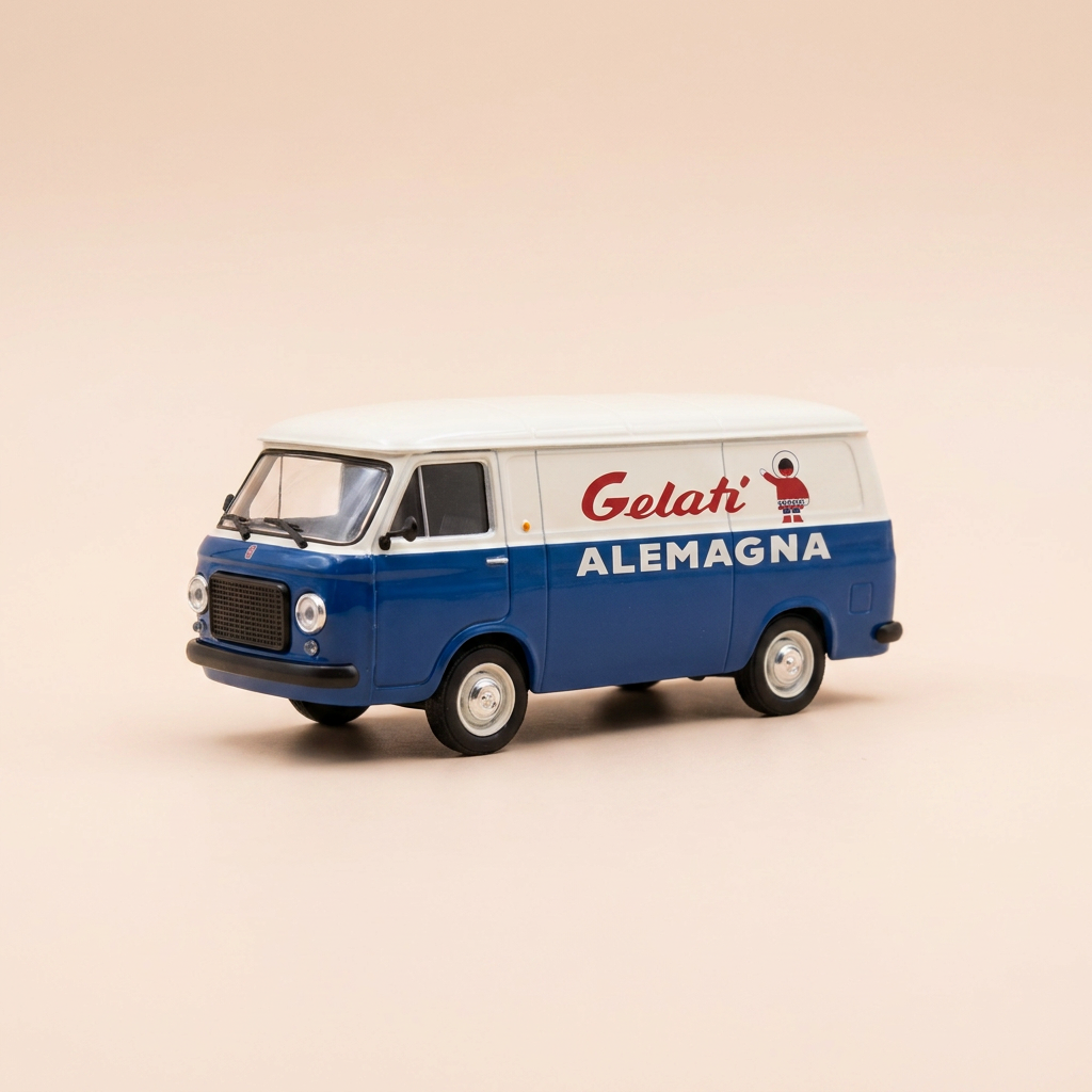 Fiat 238 bleu et beige? - Publicité GELATI ALEMAGNA (confiserie et glacerie italienne)