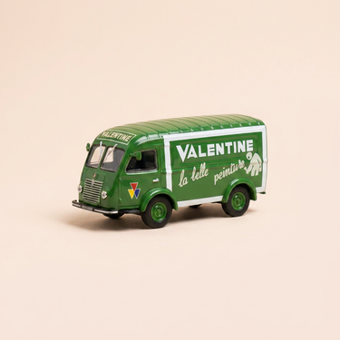 Voiture miniature - Renault 1000 Kg vert - Publicité sur la peinture VALENTINE
