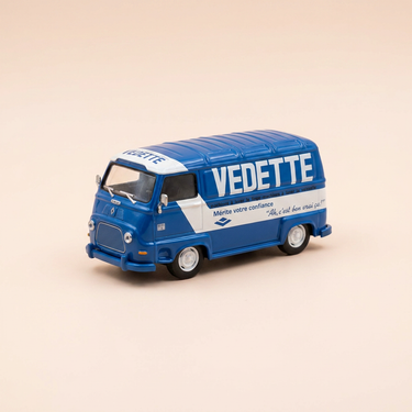 Voiture miniature - Renault estafette bleue et blanche - Publicité VEDETTE (appareils ménagers)
