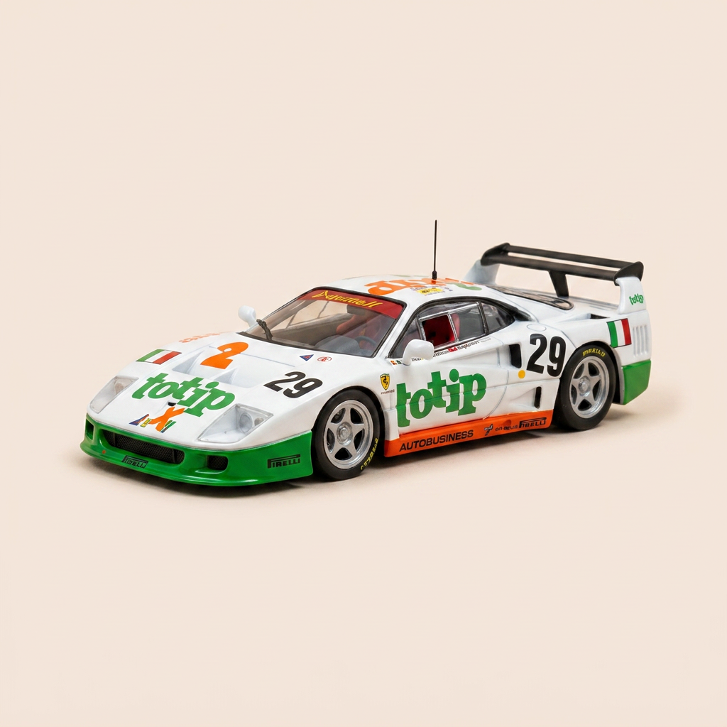 Ferrari F40 LM wäiss a gréng Nummer 29 - 24 Stonne vum Le Mans 1994