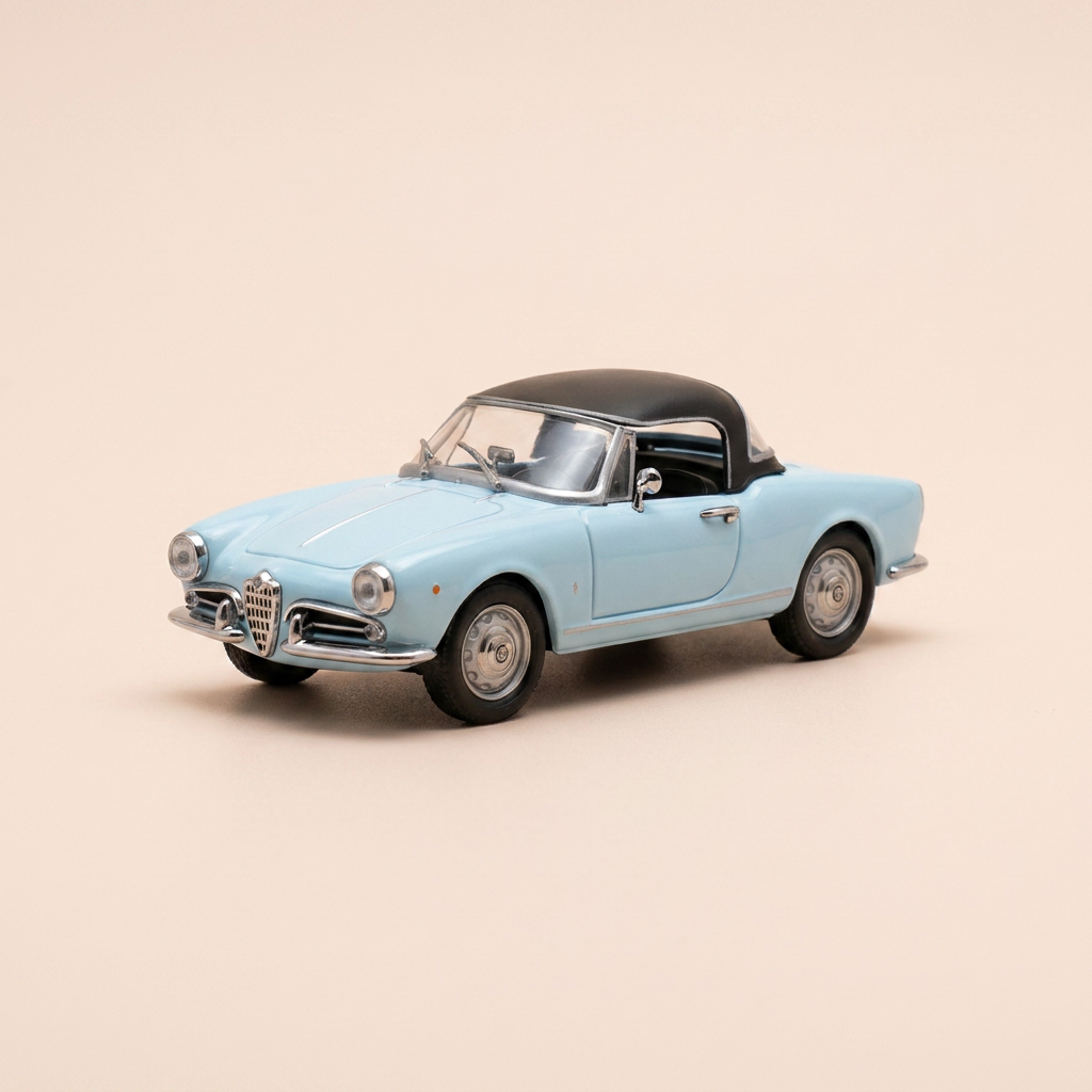 Alfa Roméo Giulietta Spyder bleueavec Hard Top - collection DetailCars référence 204