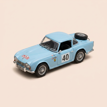 Voiture miniature - Triumph TR4 bleue grisée? numéro 40 - rallye de Monté-Carlo de 1963 - SPARK