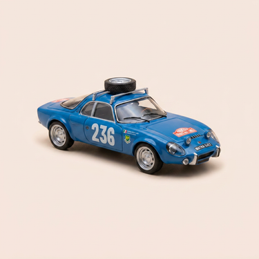 Voiture miniature - Matra Djet 55 bleue numéro 236 - rallye de Monté-Carlo de 1966 - collection BIZZARE