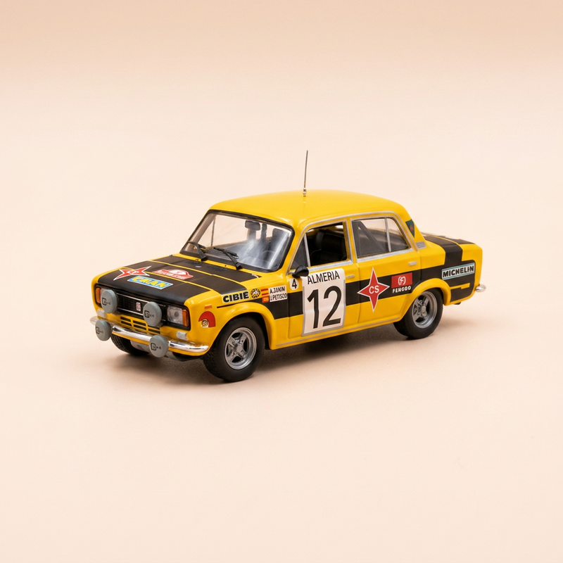 Seat 124D S 1800 orange et noire numéro 12 - rallye de Monté-Carlo de 1977