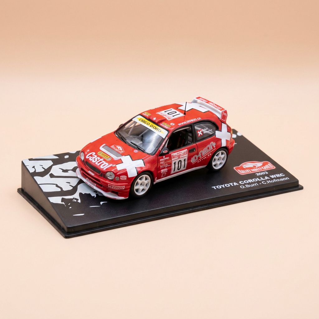 Toyota Corolla WRC rojo número 101 - rallye de Monte-Carlo de 2003