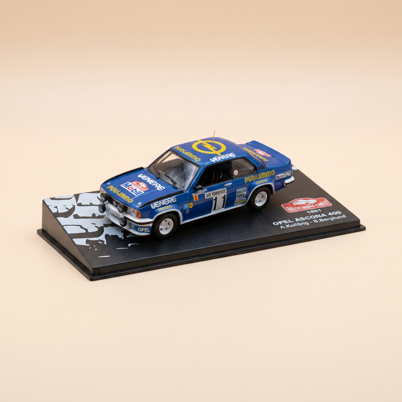 Opel Ascona 400 blauw nummer 11 - Monte-Carlo rally 1981