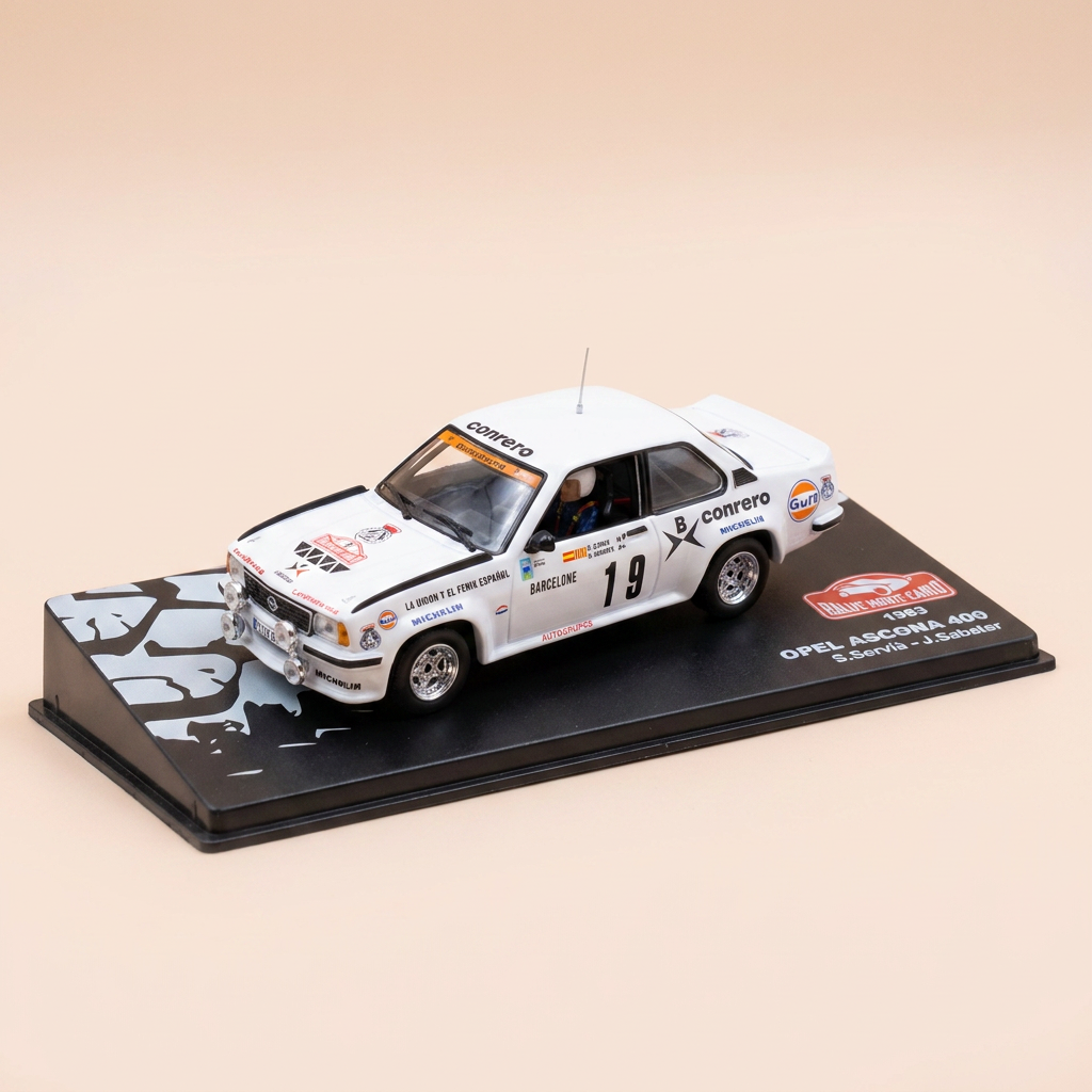 Opel Ascona 400 blanche numéro 19 - rallye de Monté-Carlo de 1983