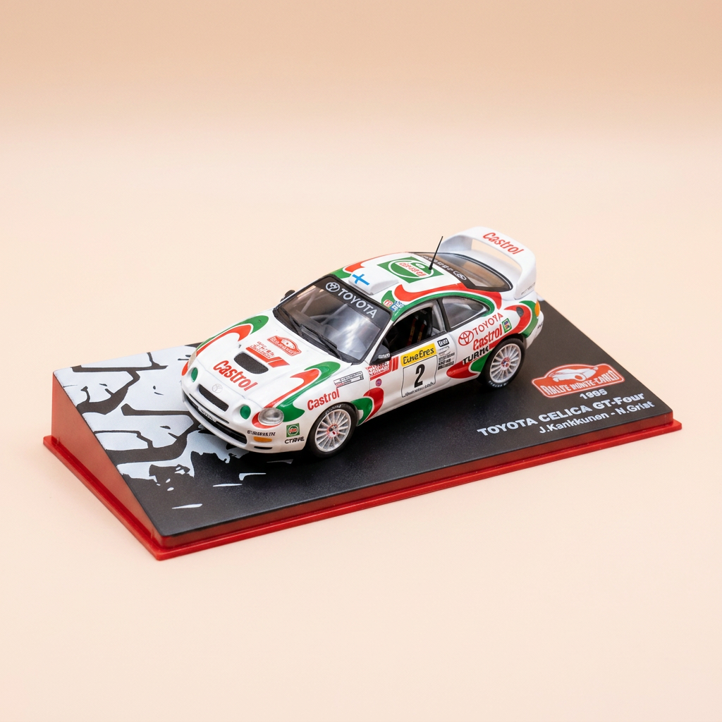 Toyota Célica GT-Four blanca, roja y verde número 2 - rallye de Monte-Carlo de 2005
