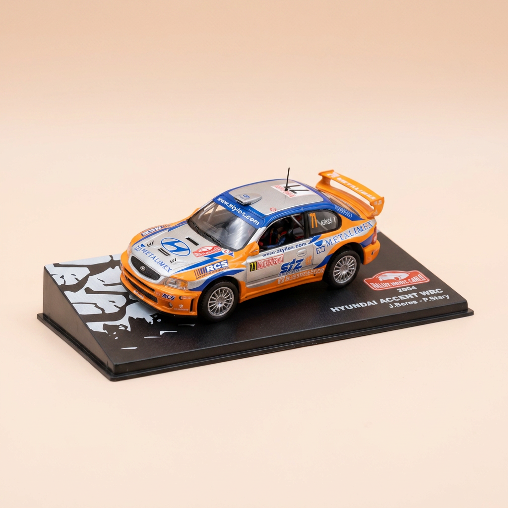 Hyundai Accent WRC grau, orange und blau Nummer 71 - Rallye Monte Carlo 2004
