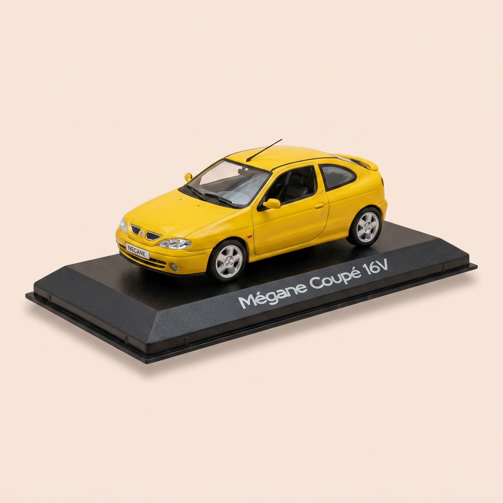Renault Mégane Coupe 16V Yellow - VITESSE (Square Box Set) with Brown Cardboard Box