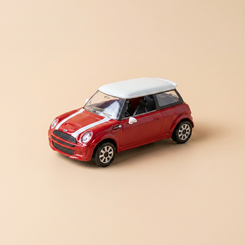 Mini Cooper S rouge et toit blanc cassé - BURAGO