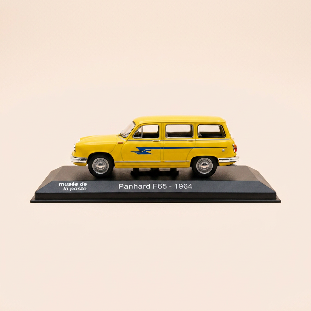 Voiture miniature - Panhard F65 jaune de 1964- La Poste - PTT