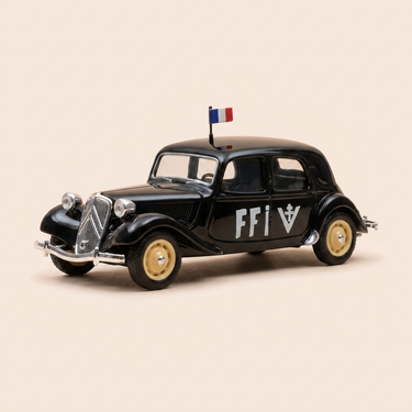 Voiture miniature - Citroën Traction noire FFI (boite plexi)