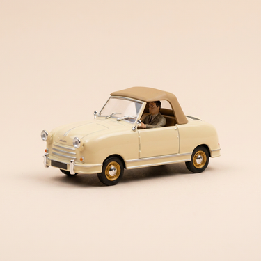 Voiture miniature - De Rovin D4 marron clair et capote marron foncée de 1953
