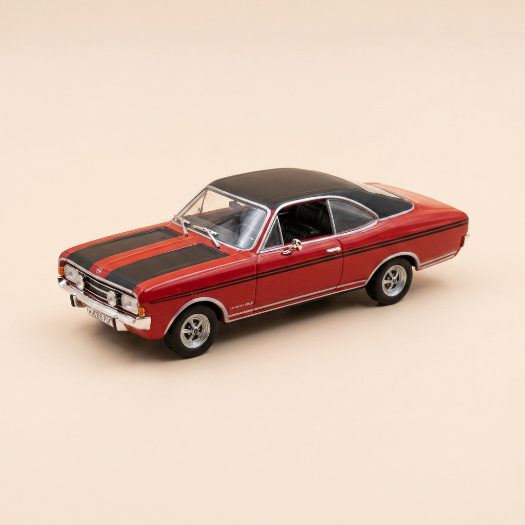 Dunkelrote und Schwarze Opel Commodore A Coupé GS/E 1970-1971