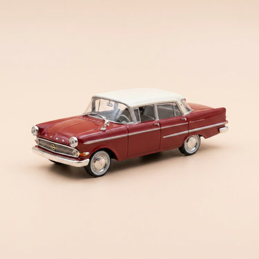 Voiture miniature - Opel Kapitän PII bordeaux et toit blanc beige pâle - 1959-1964