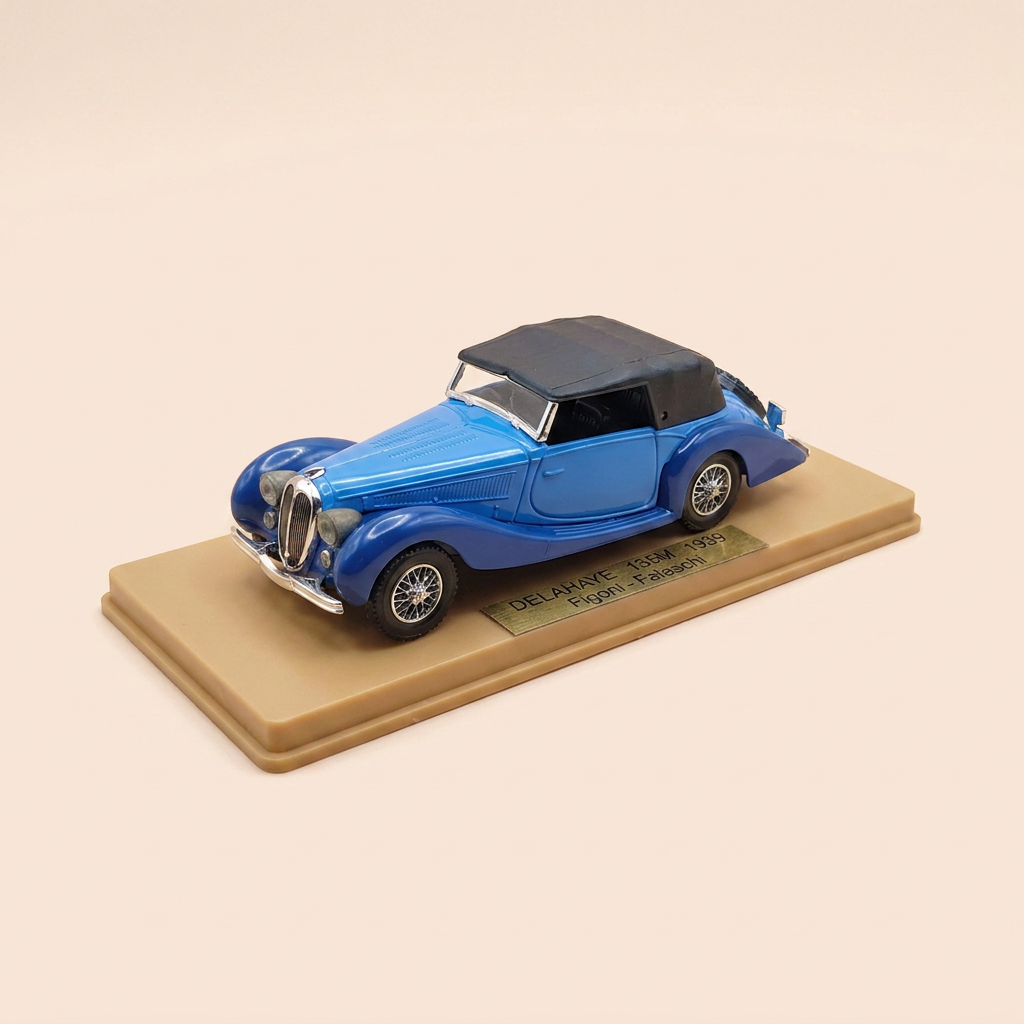 Voiture miniature - Delahaye 135M - Figoni-Falashi bleue de 1939 - Solido