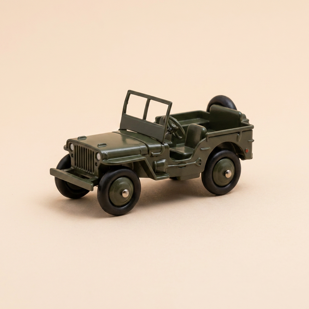 Jeep Hotchkiss Willys militaire verte foncée Dinky-Toys (éditions Atlas) - N°80 B