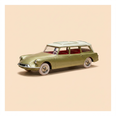 Voiture miniature - CitroënID 19 break marron et toit beige clair Dinky-Toys (éditions Atlas) - N°539