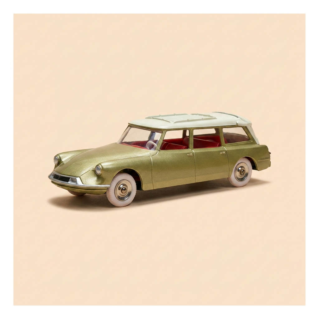 Citroën ID 19 stationwagen bruin met lichtbeige dak Dinky-Toys (Atlas edities) - Nr. 539