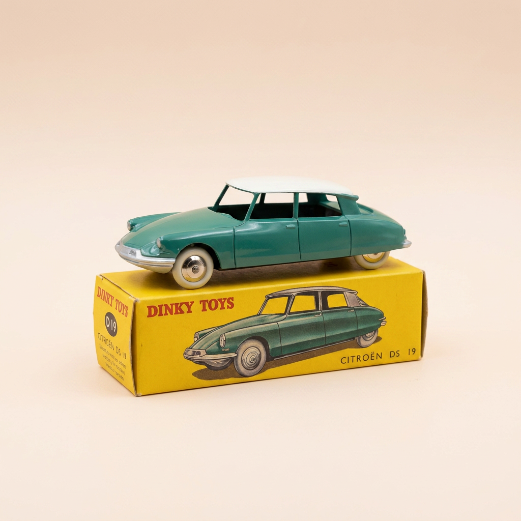 Citroën DS gréng mat wäisse Däch Dinky-Toys (Atlas Ausgaben) - N°24 C