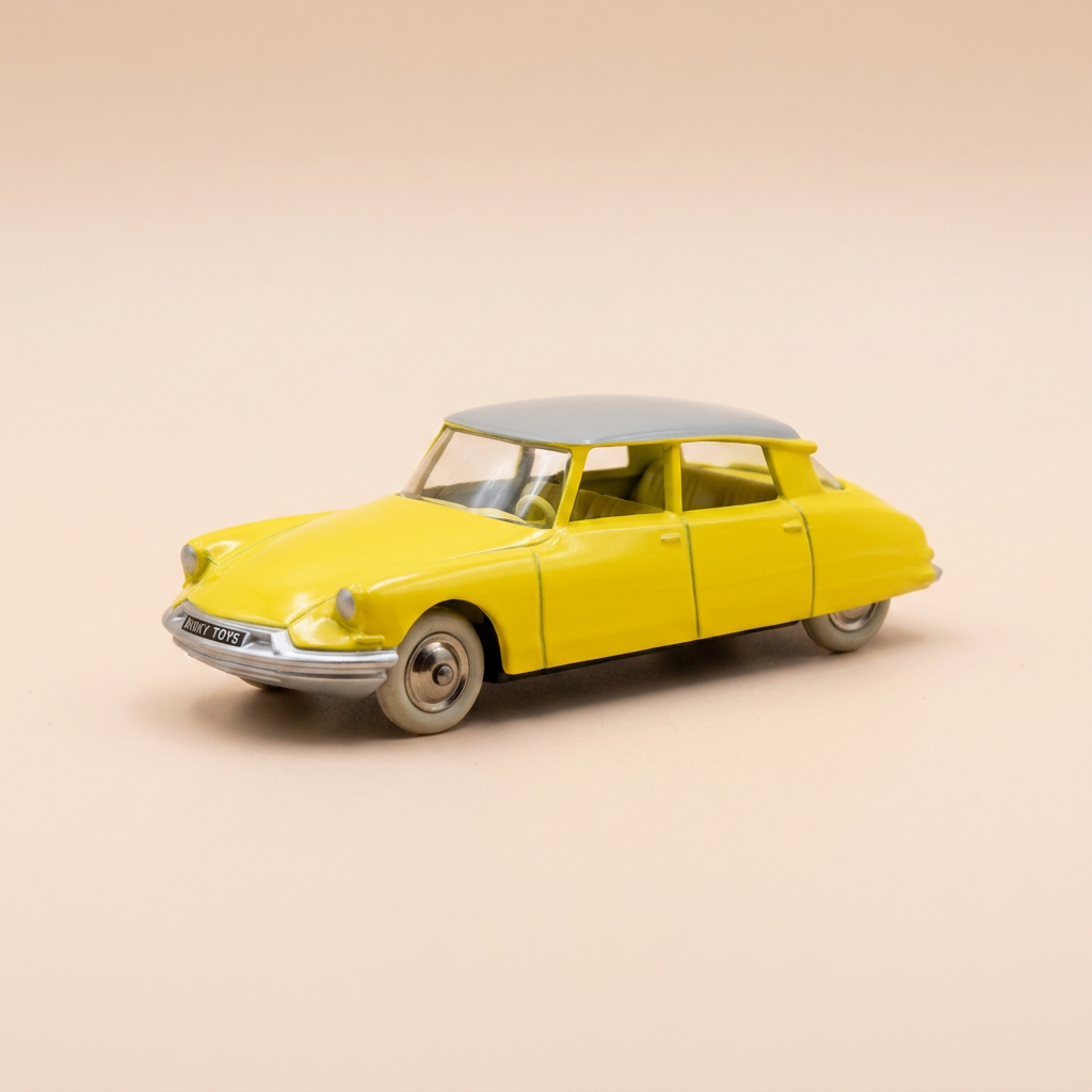 Citroën DS 19 giel mat wäisem Dack - Dinky-Toys (Edisiounen Atlas) - Nr 522