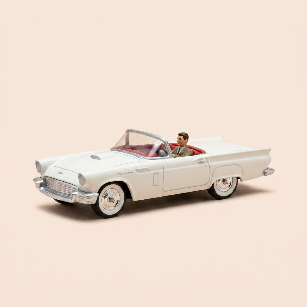 Ford Thunderbird cabriolet blanco roto Dinky-Toys 'ediciones Atlas) - N°555