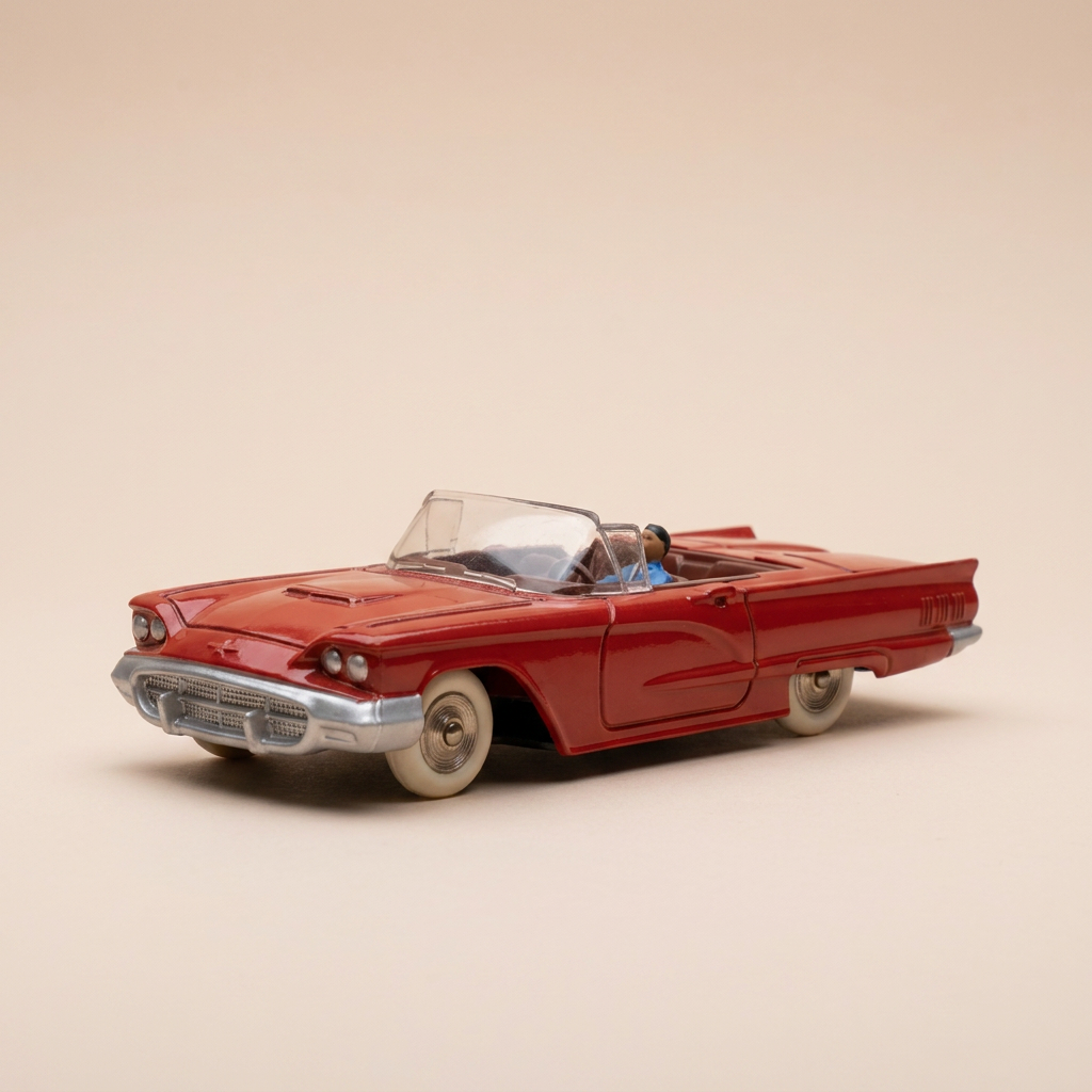 Ford Thunderbird cabriolet rojo oscuro Dinky-Toys (ediciones Atlas) - N°555