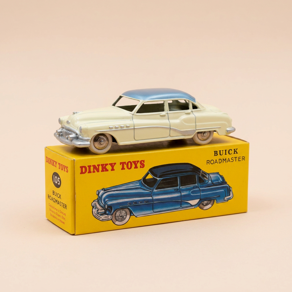 Buick Roadmaster jaune pale et toit gris bleuté Dinky-Toys (éditions Atlas) - N°24 V