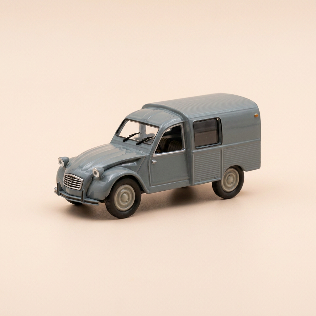 Citroën 2 CV fourgonnette grise bleutée avec 2 vitres à l'arrière (sous blister) - 8574 PE 75