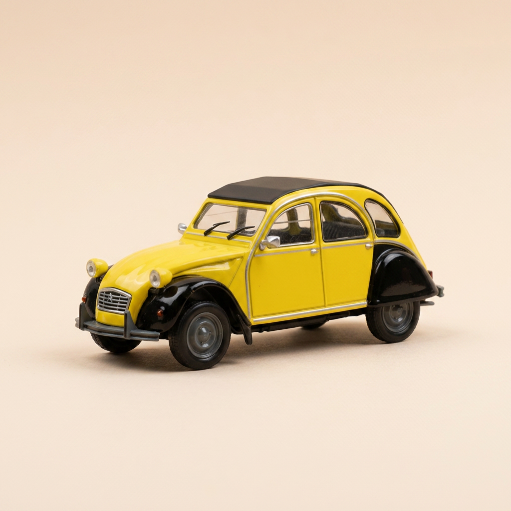 Citroën 2 CV giel a schwaarz - Eligor (an der Verpackung)