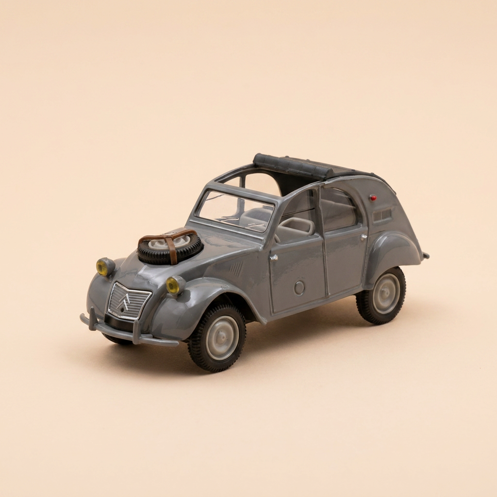 Citroën 2 CV 4x4 grise de 1961 avec capote à moitié ouverte - Norev (sous blister) - 868 CL 66