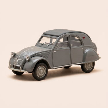 Voiture miniature - Citroën 2 CV AZL grise foncée avec coffre malle - Norev (sous blister) - 1606 FL 75