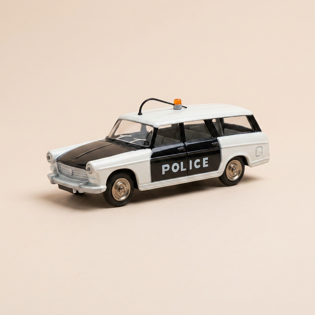 Peugeot 404 break noire et blanche de POLICE Dinky-Toys (éditions Atlas) - N°1429