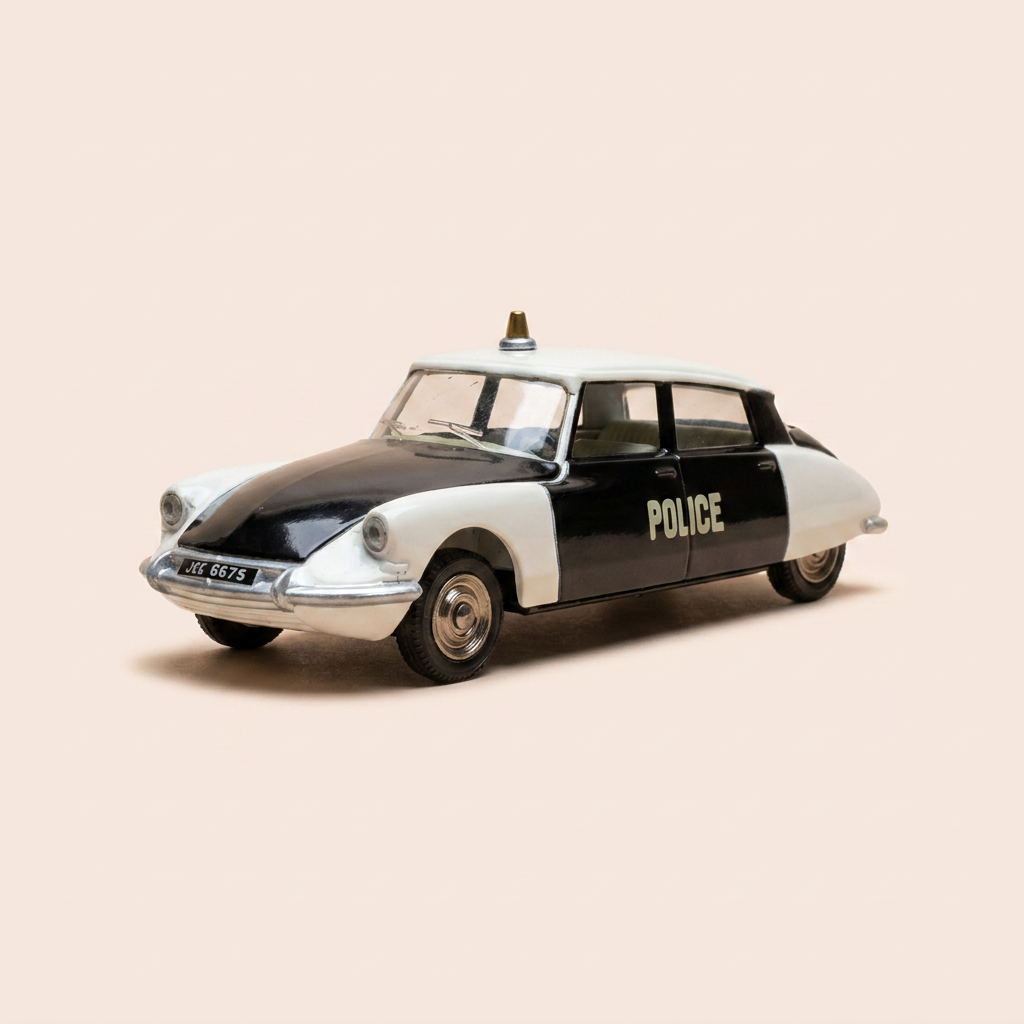 Citroën DS 19 noire et blanche de POLICE Dinky-Toys (éditions Atlas) - N°501