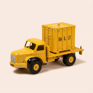 Voiture miniature - Camion plateau Berliet jaune avec cntainer "Bailly" Dinky-Toys (éditions Atlas) - N°581 N