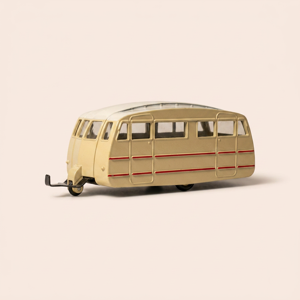 Caravane marron et toit blanc Dinky-Toys (éditions Atlas) - N°811