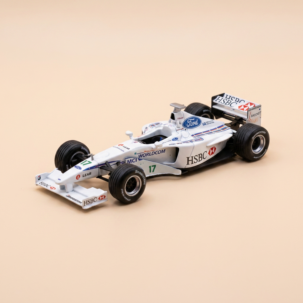Stewart SF3 blanche et bleue numéro 17 - Formule 1 de 1999 (Johnny Herbert)