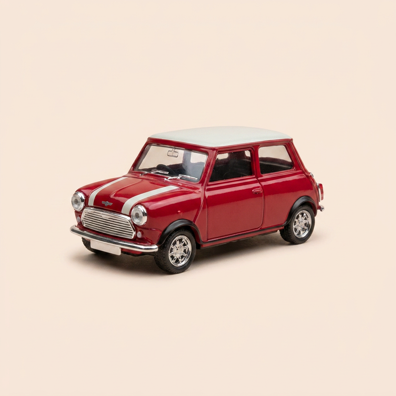 Mini Cooper rouge et toit blanc cassé de 1969 - Solido référence 1822