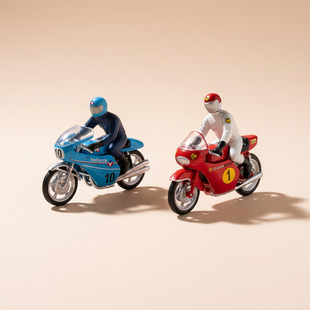 Moto bleue et moto rouge (Album Mach 1 pour S. Warson + Rodéo sur 2 roues) - Bande Dessinée Michel Vaillant