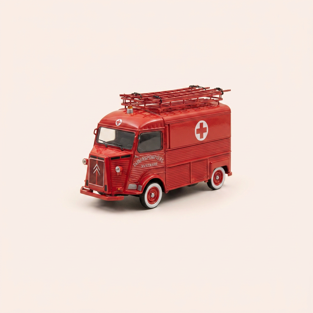 Citroën HY Rote Ambulanz der Feuerwehr (Feuerwehr Auxerre) - SCHUCO Referenz 03501 (Limitierte Auflage von 1000 Exemplaren)