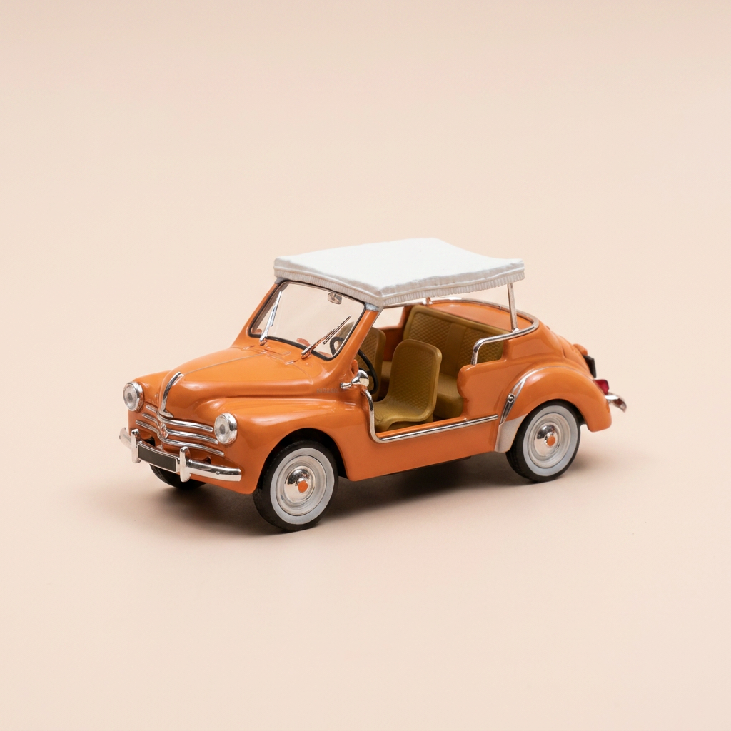 Renault 4 CV Cabrio orangene Farbe? Vier Sitze Typ R 1062 GHIA JOLLY von 1961 (Blister)