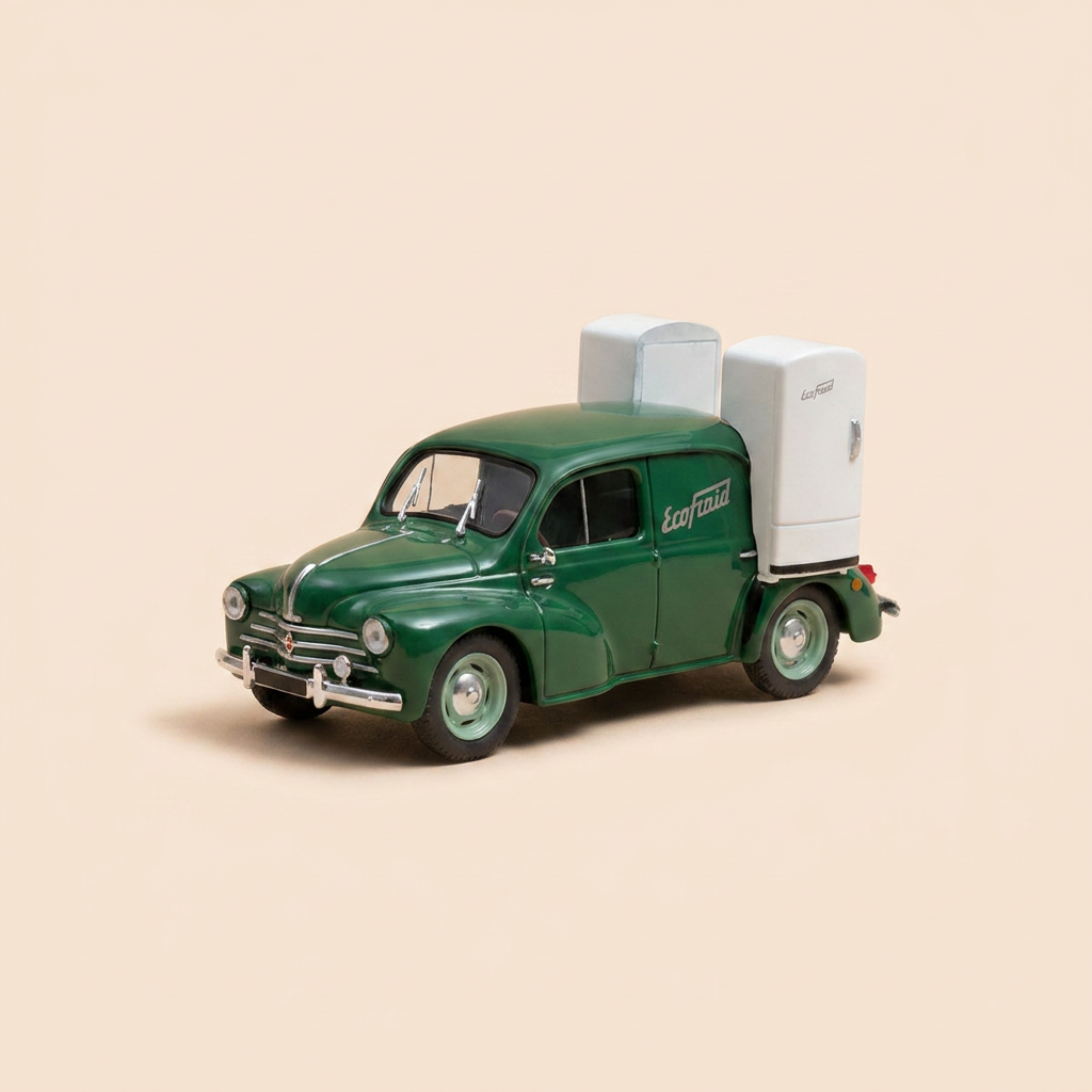 Renault 4 CV berlina commerciale verde tipo R 2071 del 1950 - pubblicità Ecofroid (blister)