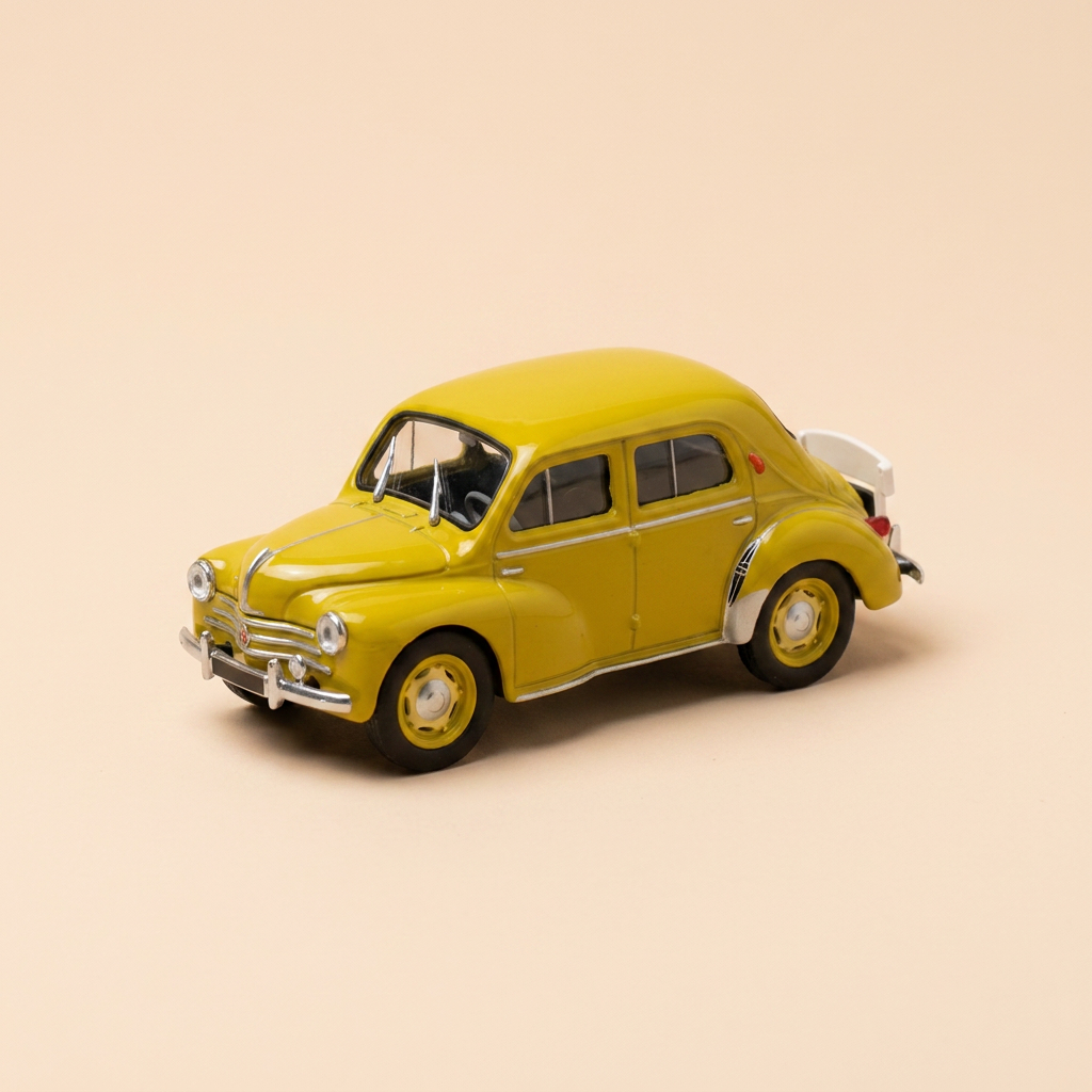 Renault 4 CV giallo senape grand luxe tipo R 1062 del 1951 (blister)
