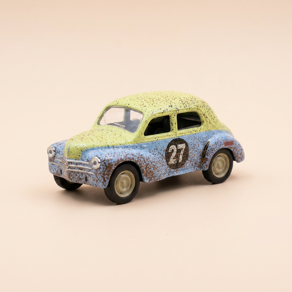 Renault 4 CV Cross blue and green spotted number 27 (blister)