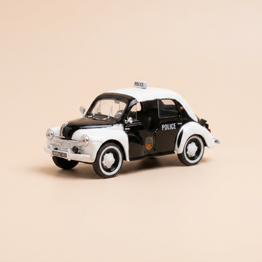 Voiture miniature - Renault 4 CV noire et blanche type R 1062 de 1955 - POLICE "pie" (blister)